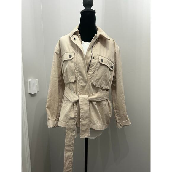 Banana Republic Utility Jacket Khaki Safari Belted Women’s Small - Picture 8 of 9